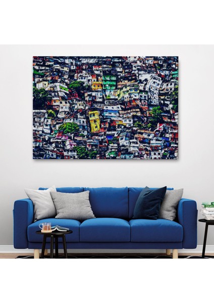 Kalabalık Şehir Manzarası Duvar TABLOSU-1228 fiyatları