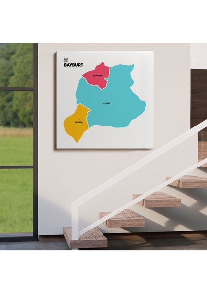 Bayburt Ili ve Ilçeler Haritası Dekoratif Kanvas Tablo 1288 fırsatları