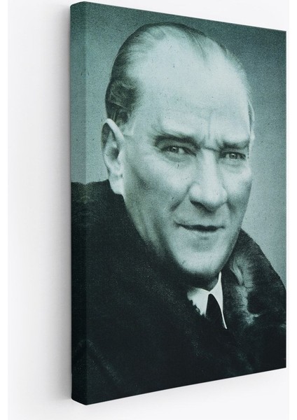 Atatürk Portre Tablosu Mustafa Kemal Atatürk Dikdörtgen Dekoratif Kanvas Tablo-Cg-57