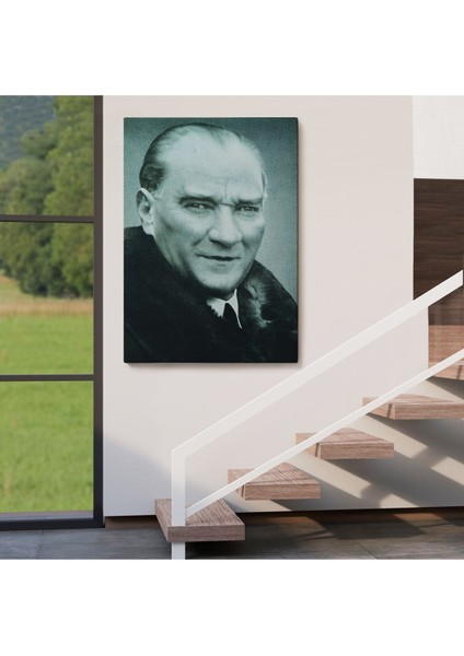 Atatürk Portre Tablosu Mustafa Kemal Atatürk Dikdörtgen Dekoratif Kanvas Tablo-Cg-57 fırsatları