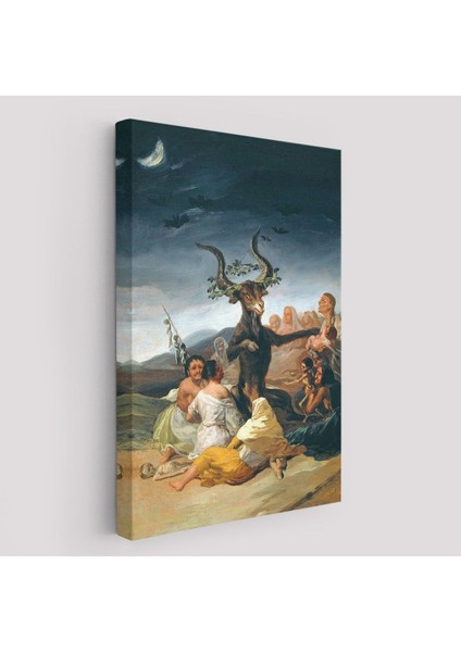 Cadılar Bayramı, Francisco Goya Cadılık Meclisi Sanatı Kanvas TABLO-5270