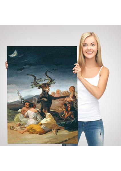 Cadılar Bayramı, Francisco Goya Cadılık Meclisi Sanatı Kanvas TABLO-5270 modelleri