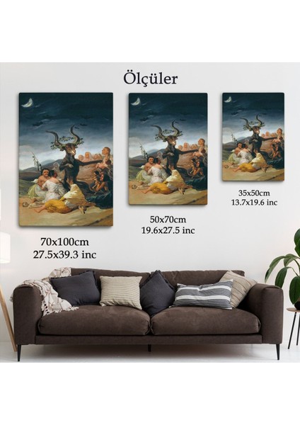 Cadılar Bayramı, Francisco Goya Cadılık Meclisi Sanatı Kanvas TABLO-5270
