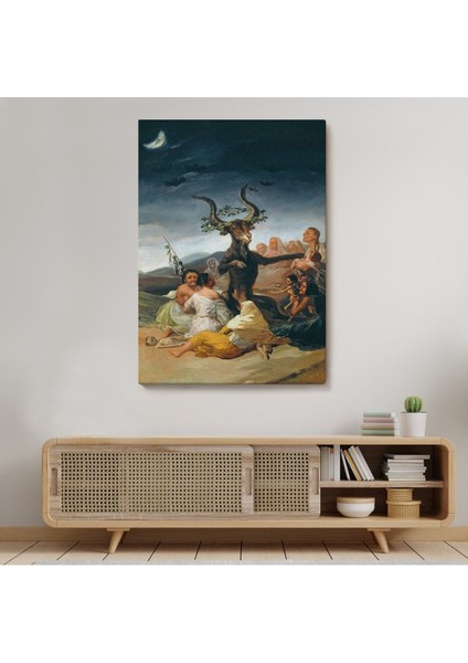 Cadılar Bayramı, Francisco Goya Cadılık Meclisi Sanatı Kanvas TABLO-5270
