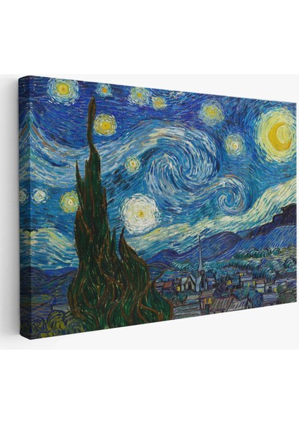Vincent Van Gogh, Yıldızlı Gece Kanvas TABLOSU-5165