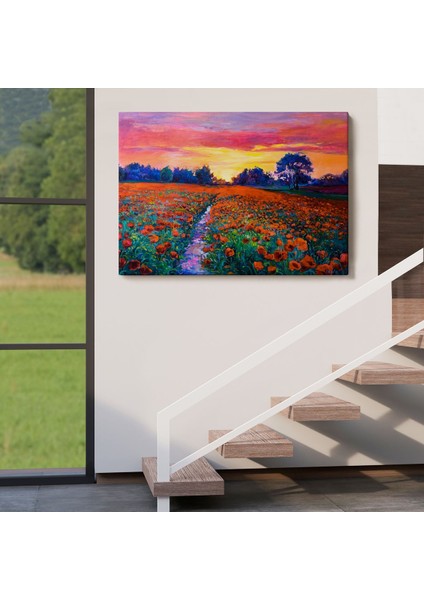 Haşhaş Tarlasının Yağlı Boya TABLOSU-1211 indirimleri