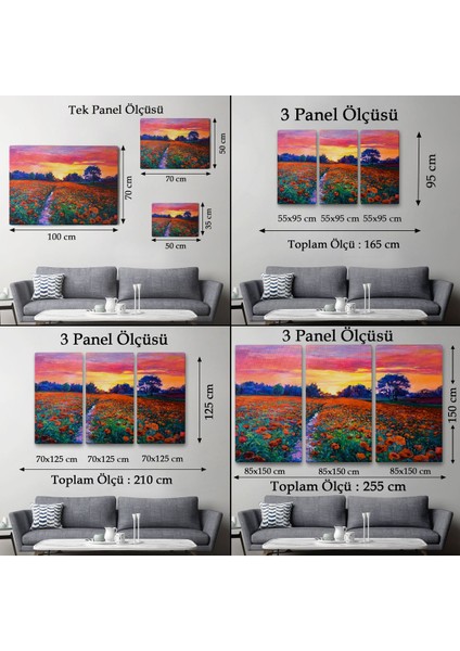 Haşhaş Tarlasının Yağlı Boya TABLOSU-1211