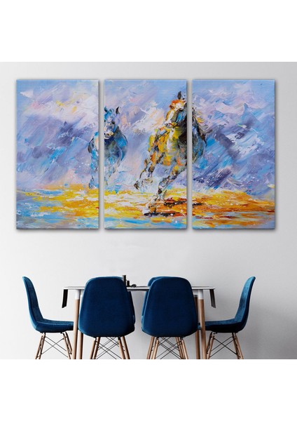 Koşan Atlar Yağlıboya Görünüm Dekoratif Kanvas Duvar TABLOSU-3490 modelleri