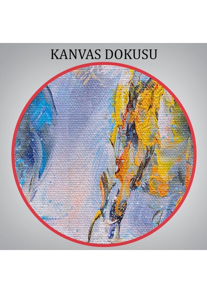 Koşan Atlar Yağlıboya Görünüm Dekoratif Kanvas Duvar TABLOSU-3490