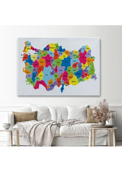 Türkiye Haritası Kanvas Tablo Eğitici ve Öretici Dekoratif Tablo Tablo 3117 fiyatları