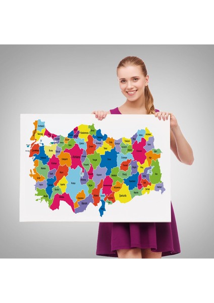 Türkiye Haritası Kanvas Tablo Eğitici ve Öretici Dekoratif Tablo Tablo 3117 fırsatları