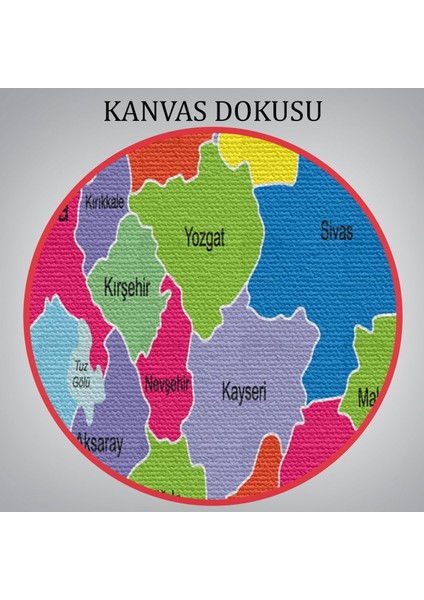 Türkiye Haritası Kanvas Tablo Eğitici ve Öretici Dekoratif Tablo Tablo 3117