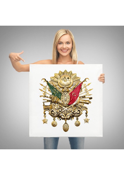 Çerçeveli Osmanlı Tuğrası Dekoratif Kanvas TABLO-5805 modelleri