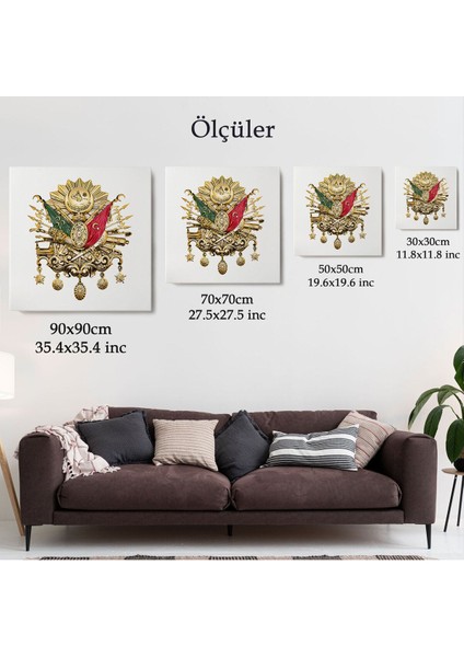 Çerçeveli Osmanlı Tuğrası Dekoratif Kanvas TABLO-5805