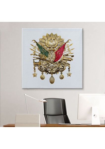 Çerçeveli Osmanlı Tuğrası Dekoratif Kanvas TABLO-5805