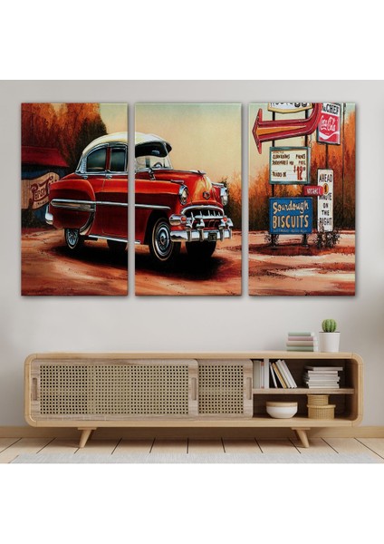 Kırmızı Klasik Araba TABLOSU-6608 modelleri