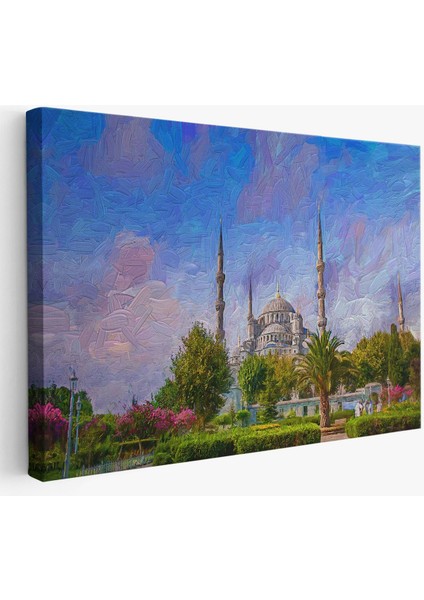 Sultan Ahmet Camii Yağlıboya Görünüm Kanvas Duvar TABLOSU-3692