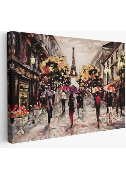 Fransa Paris Eyfel Manzara Manzaralı Dekoratif Duvar Tablosu (Tek PARÇA)-3634
