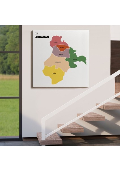 Ardahan Ili ve Ilçeler Haritası Dekoratif Kanvas Tablo 1271 fırsatları