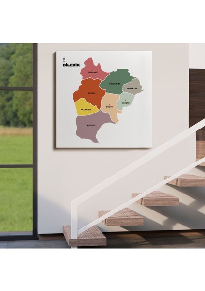 Bilecik Ili ve Ilçeler Haritası Dekoratif Kanvas Tablo 1292 fırsatları