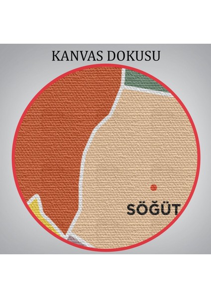 Bilecik Ili ve Ilçeler Haritası Dekoratif Kanvas Tablo 1292