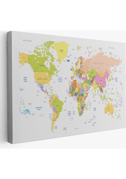 Dünya Haritası Dekoratif Kanvas Tablo 1069 modelleri