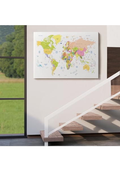 Dünya Haritası Dekoratif Kanvas Tablo 1069