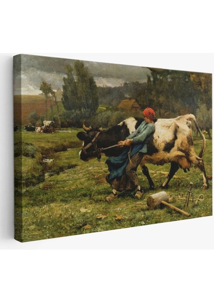 Ineği Çeken Köylü Kızı Duvar TABLOSU-6522