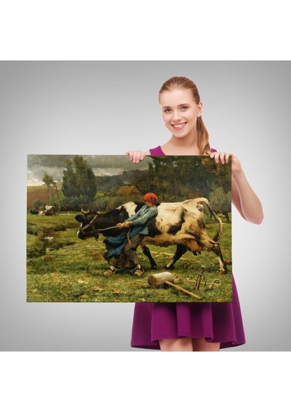 Ineği Çeken Köylü Kızı Duvar TABLOSU-6522 fırsatları