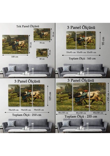 Ineği Çeken Köylü Kızı Duvar TABLOSU-6522