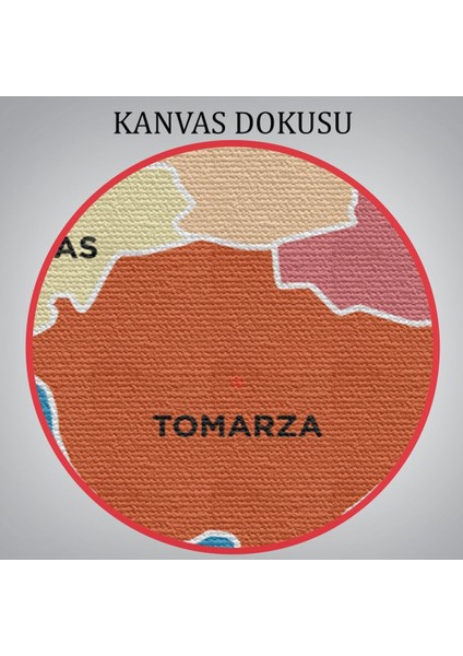 Kayseri Ili ve Ilçeler Haritası Dekoratif Kanvas Tablo 1386