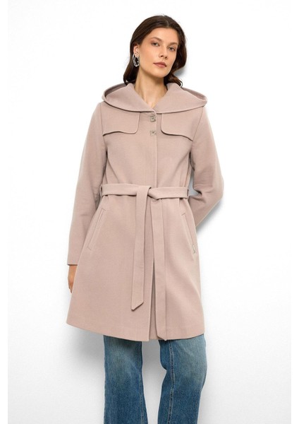 Kapüşonlu Pelerin Detaylı Kaban Taş 3109 modelleri