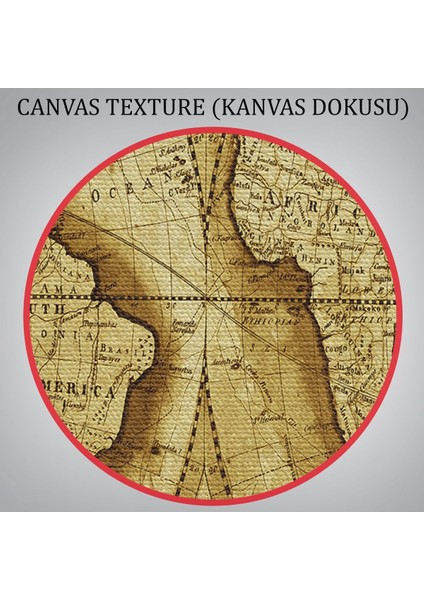 Eskitme Dünya Haritası Vintage Dekoratif Kanvas Tablo 1105(TEK Parça)