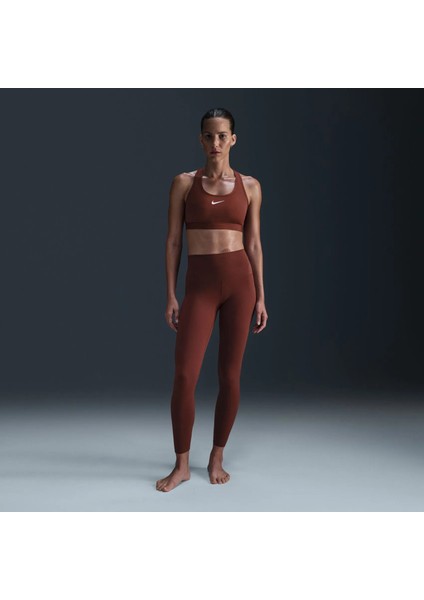 Dri-Fit Zenvy Gentle-Support Infinasoft High-Waisted Full-Length Training Kadın Kahverengi Tayt DQ6013 modelleri