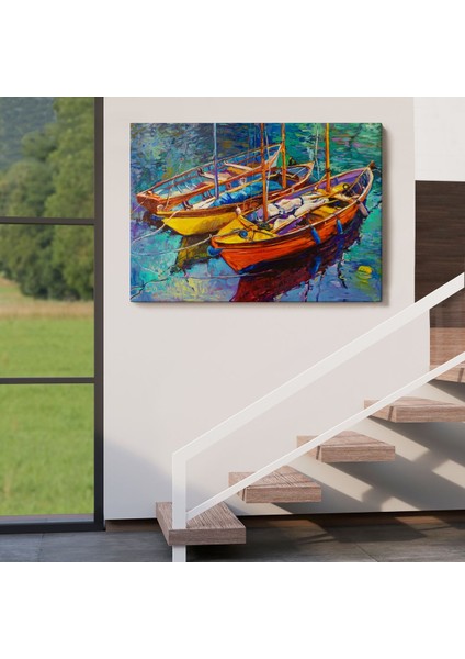 Okyanus Üzerinde Gün Batımı Tekne ve Deniz Kanvas Duvar TABLOSU-1194 indirimleri