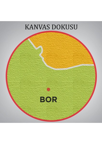 Niğde Ili ve Ilçeler Haritası Dekoratif Kanvas Tablo 1430