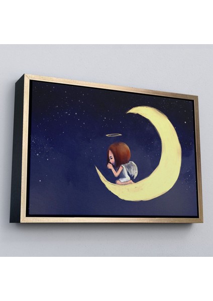 Çerçeveli Ay'da Diz Çöküp Dua Eden Melek Kızın TABLOSU-1210 modelleri