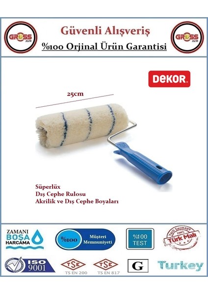 Süperlüx Dış Cephe Boya Rulosu - 25CM