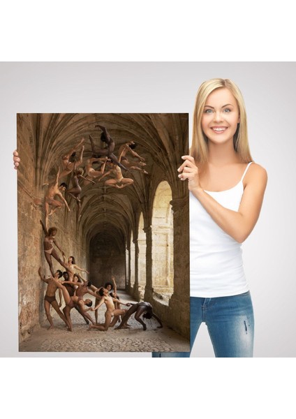 Çerçeveli Rob Woodcox Insan Dalgasi Adlı Eseri Duvar TABLOSU-6389 modelleri