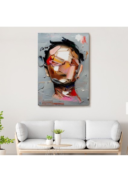Fırça Darbesi Insan Yüzü Kanvas Tablo, Soyut Kadın Yüzü Portresi Kanvas TABLO-5210 fiyatları