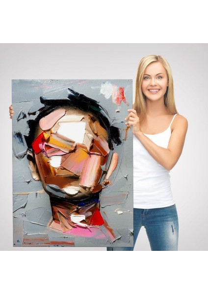 Fırça Darbesi Insan Yüzü Kanvas Tablo, Soyut Kadın Yüzü Portresi Kanvas TABLO-5210 modelleri