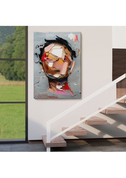 Fırça Darbesi Insan Yüzü Kanvas Tablo, Soyut Kadın Yüzü Portresi Kanvas TABLO-5210 fırsatları