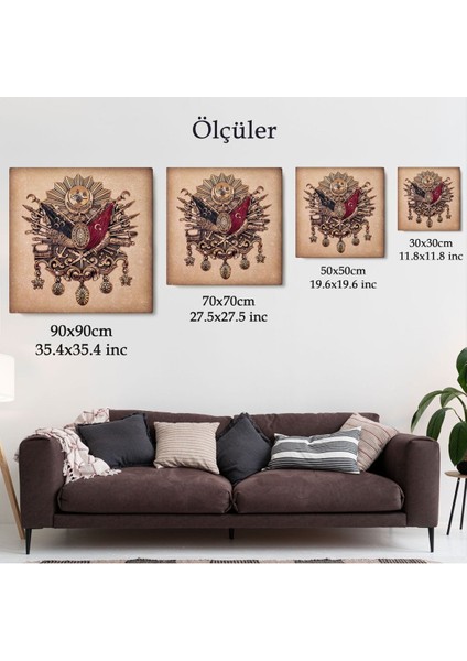 Osmanlı Tuğrası Dekoratif Kanvas TABLO-5804