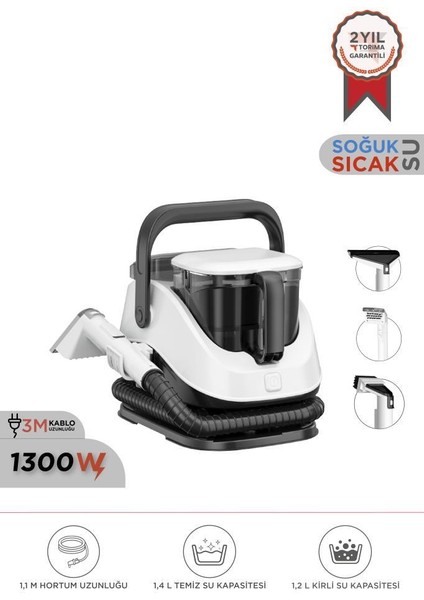 Tcc-01 Siyah Buharlı Koltuk ve Halı Yıkama Makinesi Leke Çıkartma Makinesi