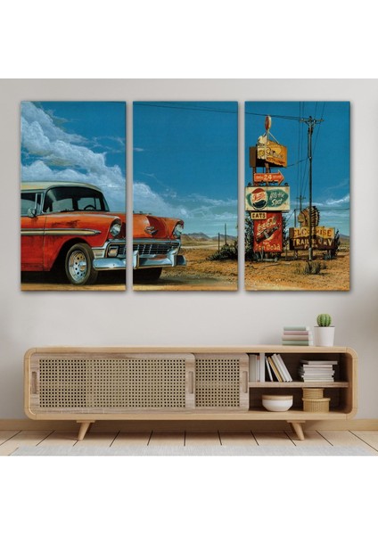 Kırmızı Klasik Araba TABLOSU-6660 modelleri