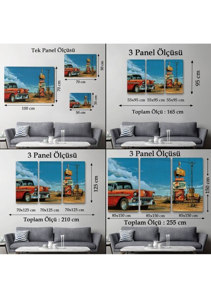 Kırmızı Klasik Araba TABLOSU-6660