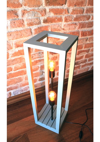 80 cm Doğal Ahşap Su Yeşili El Boyama Çift Ampullü Retro Lambader Rustik LED Ampul Hediyeli fiyatları