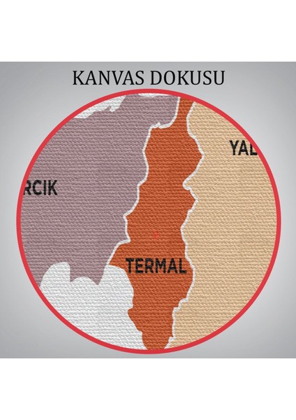 Yalova Ili ve Ilçeler Haritası Dekoratif Kanvas Tablo 1482