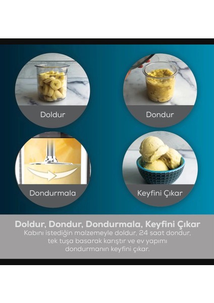 Ninja Ice Cream Maker - Dondurma, Gelato, Sorbe, Smoothie Kasesi, Milkshake Dondurma Makinesi + Hassas Mutfak Tartısı indirimleri