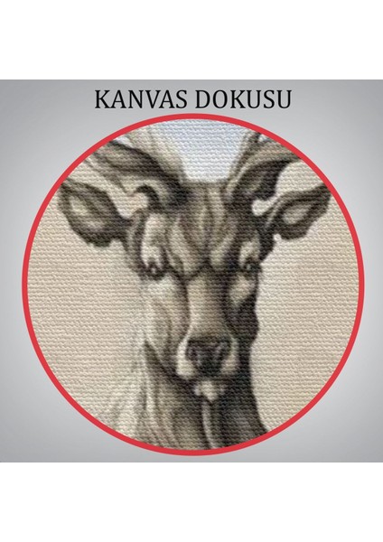 Daha Güzel Bir Doğa Hayal Eden Geyik Sürreal Duvar TABLOSU-6017